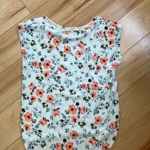 LOFT Floral Print Women's Top - White and Orange